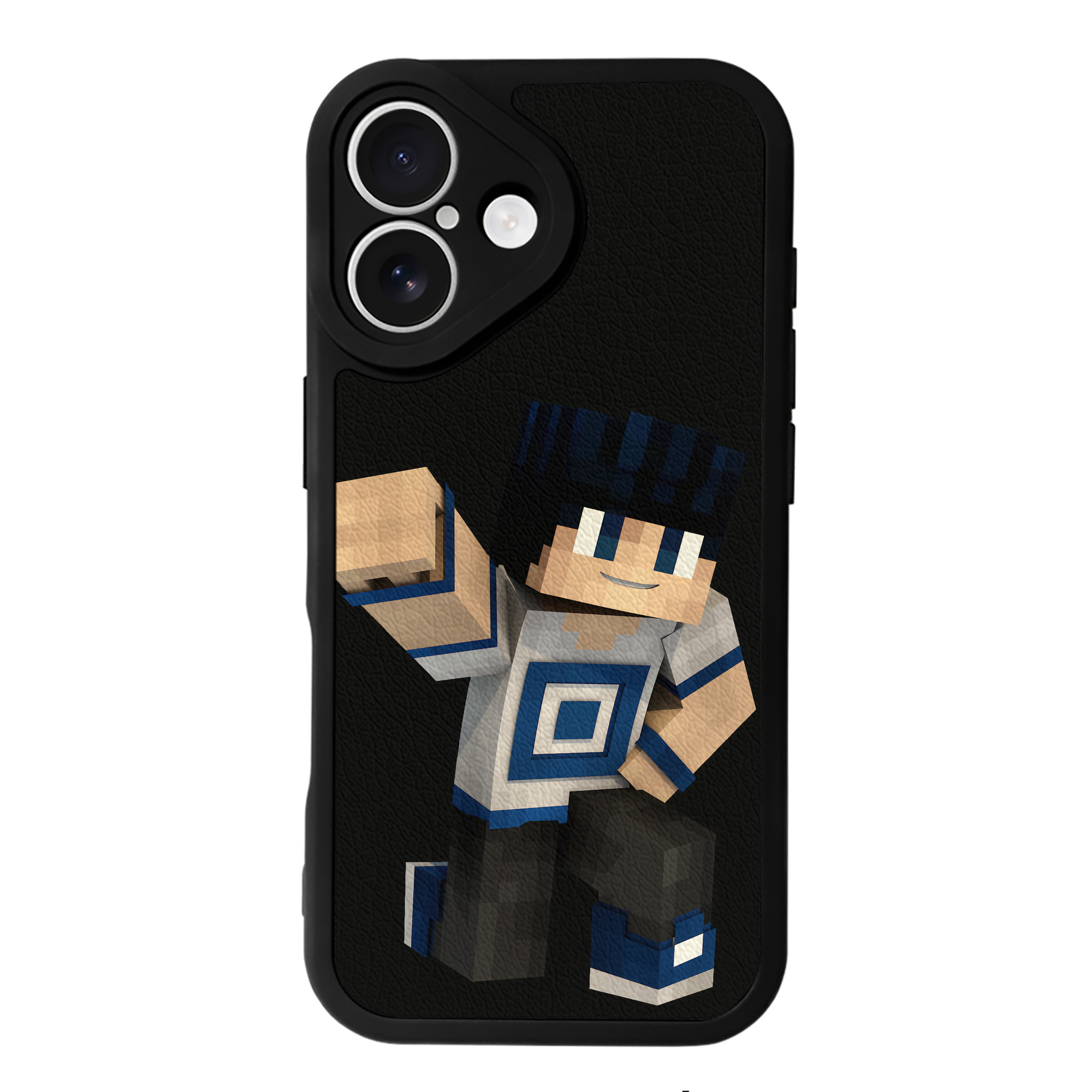 （画像用） マインクラフト ブロックの世界 Minecraft MC Block world 【iPhone 16シリーズ対応】シリコンスマホケース（レザー調） 材質：シリコン